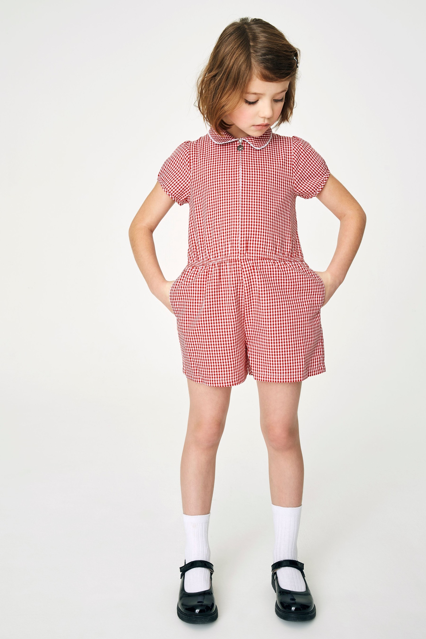 Gingham School Playsuit (3-14yrs)