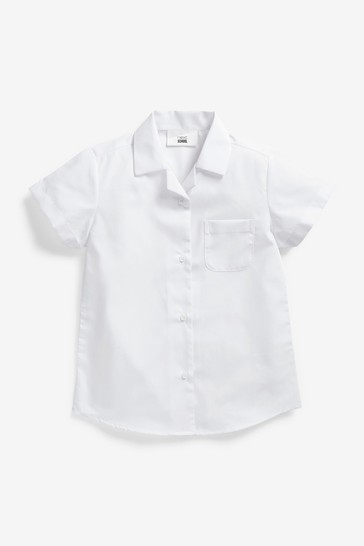 2 Pack Short Sleeve Revere Collar School Shirts (3-17yrs)