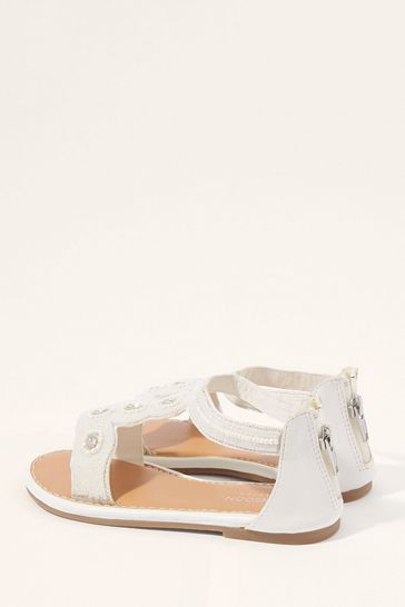 Monsoon White Beaded Sandals