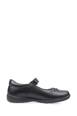 Start Rite Wish Black Leather Pretty School Shoe