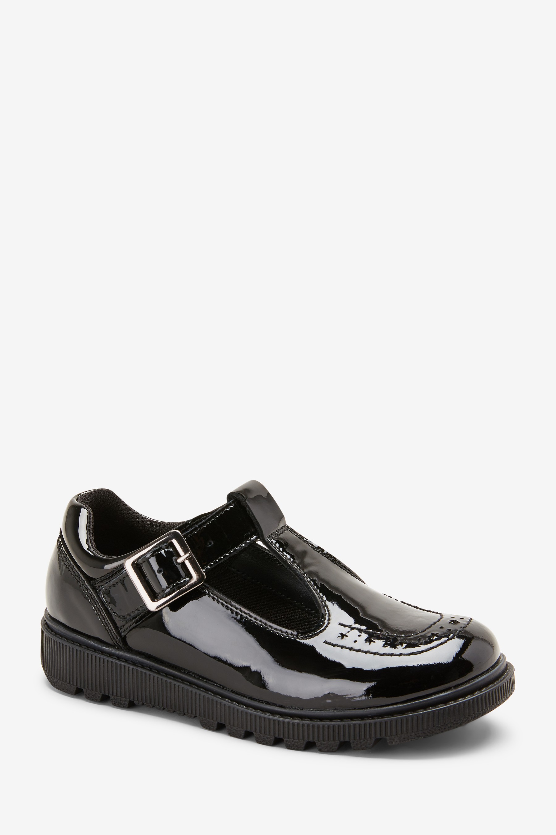 Leather Chunky T-Bar Shoes