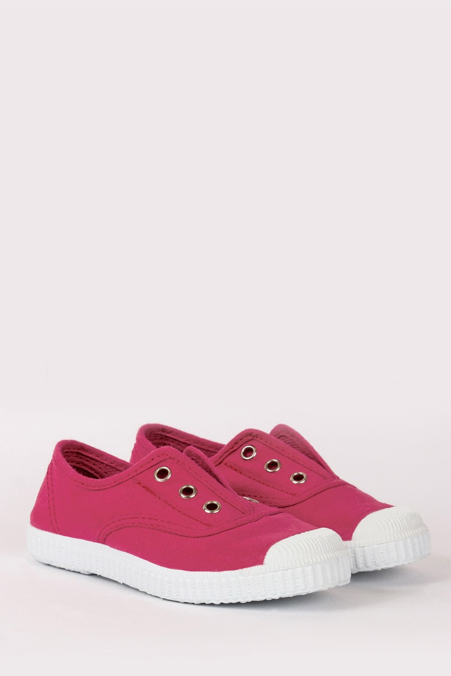 Trotters London Raspberry Plum Canvas Shoes