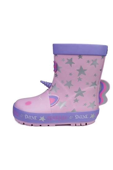 حذاء ToeZone Pink Unicorn Wellies