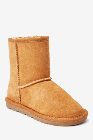 Warm Lined Water Repellent Suede Pull-On Boots