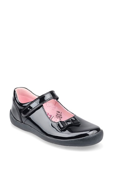 Start-Rite Giggle Black Patent Leather School Shoes Wide Fit