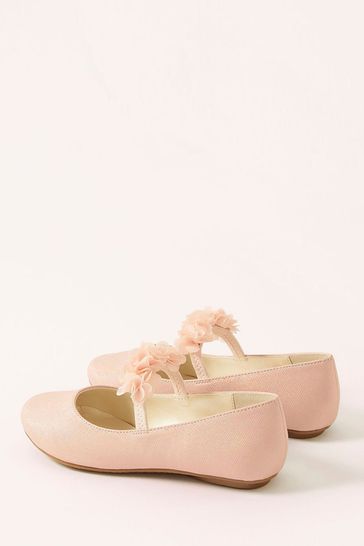 Monsoon Pink Corsage Ballerina Flats