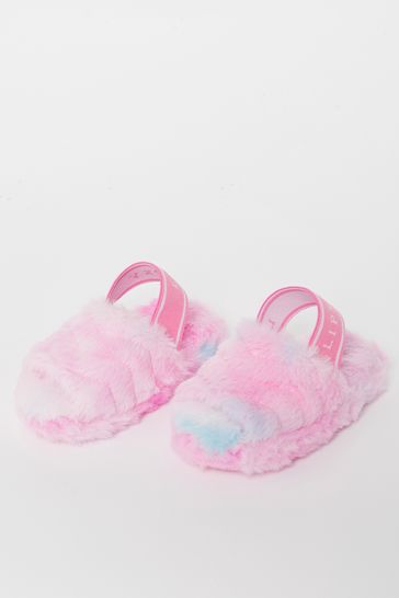 Lipsy Faux Fur Slingback Mule Slipper (Younger)