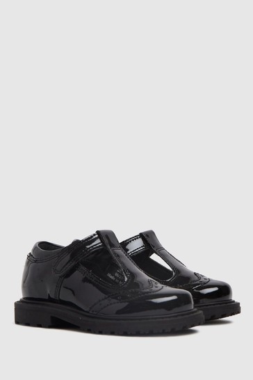 Schuh Black Leader T-Bar Shoes