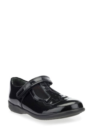 Start-Rite Poppy Black Patent Leather T Bar School Shoes