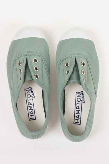 Trotters London Green Plum Canvas Shoes