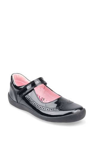 Start-Rite Spirit Black Patent Leather School Shoes Unicorn