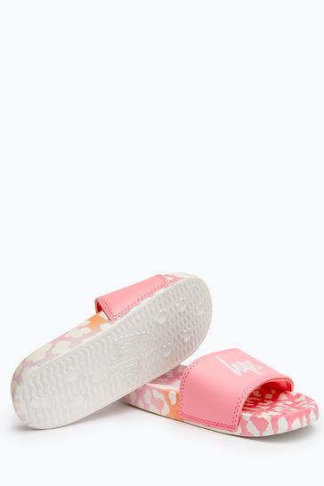 Hype. Pink Leopard Sliders