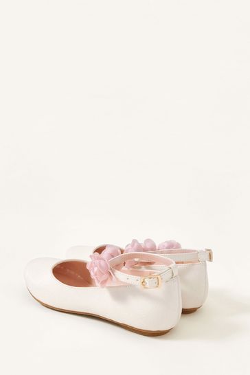 Monsoon Natural Corsage Strap Ballerina Flats