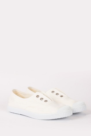 Trotters London Plum Canvas Shoes