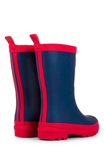 Hatley Navy/Red Rain Matte Boots