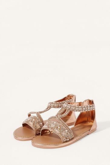 Monsoon Gold Beaded Sandals