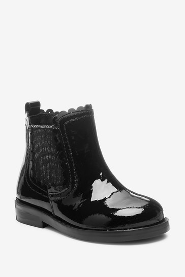 Little Luxe™ Scallop Chelsea Boots Wide Fit (G)