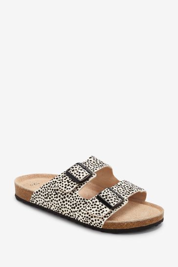 Double Buckle Corkbed Sandals Wide Fit (G)