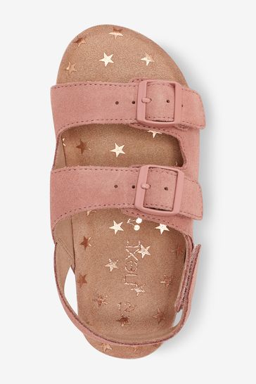 Double Buckle Corkbed Sandals Wide Fit (G)