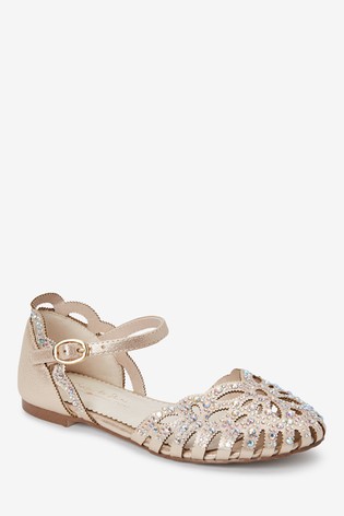 Scalloped Edge Sparkle Occasion Shoes