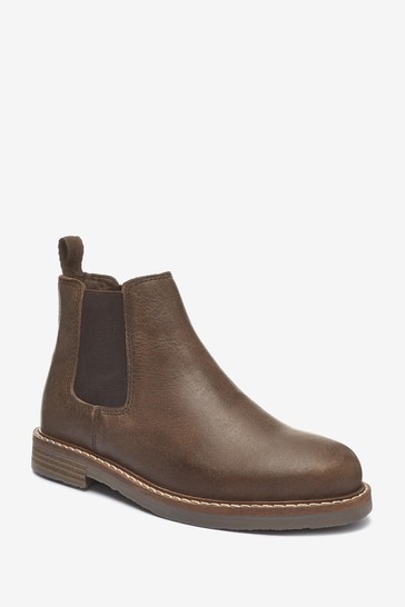 Warm Lined Leather Chelsea Boots