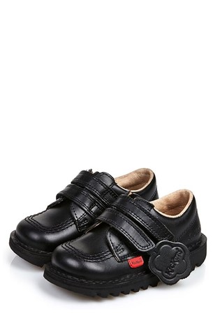 Kickers Junior Kick Lo Hook and Loop Leather Shoes