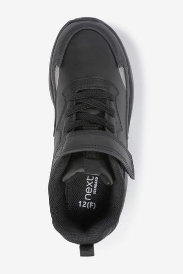 Leather Strap Touch Fasten Trainers Wide Fit (G)