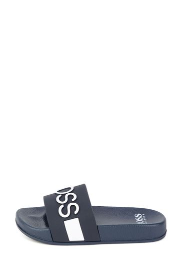 BOSS Navy Blue Logo Sliders