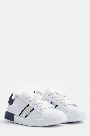 River Island White Ob Monogram Rubber Insert Plim Shoes