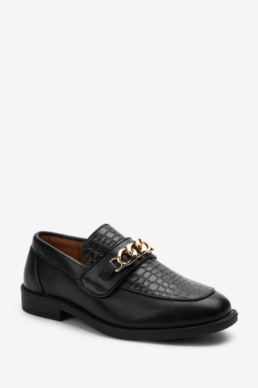 Gold Chain Snaffle Loafers