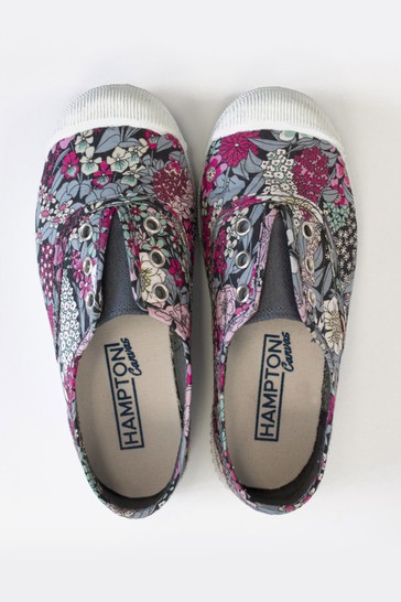 Trotters London Pink Ciara Liberty Plum Canvas Shoes