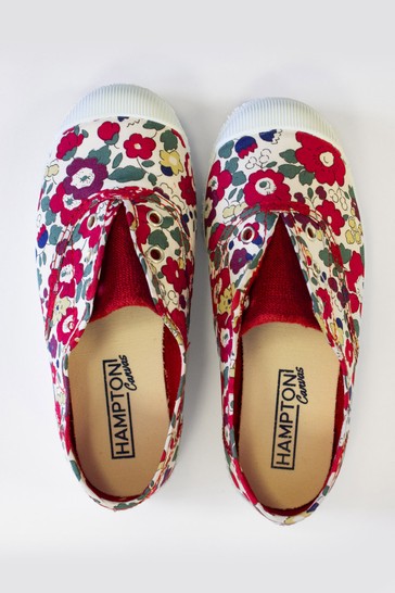 Trotters London Red Betsy Liberty Plum Canvas Shoes