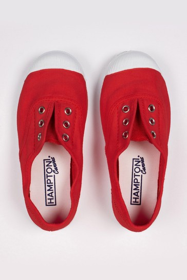 Trotters London Red Plum Canvas Shoes