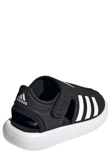 صندل Adilette أسود للأطفال الصغار من Adidas