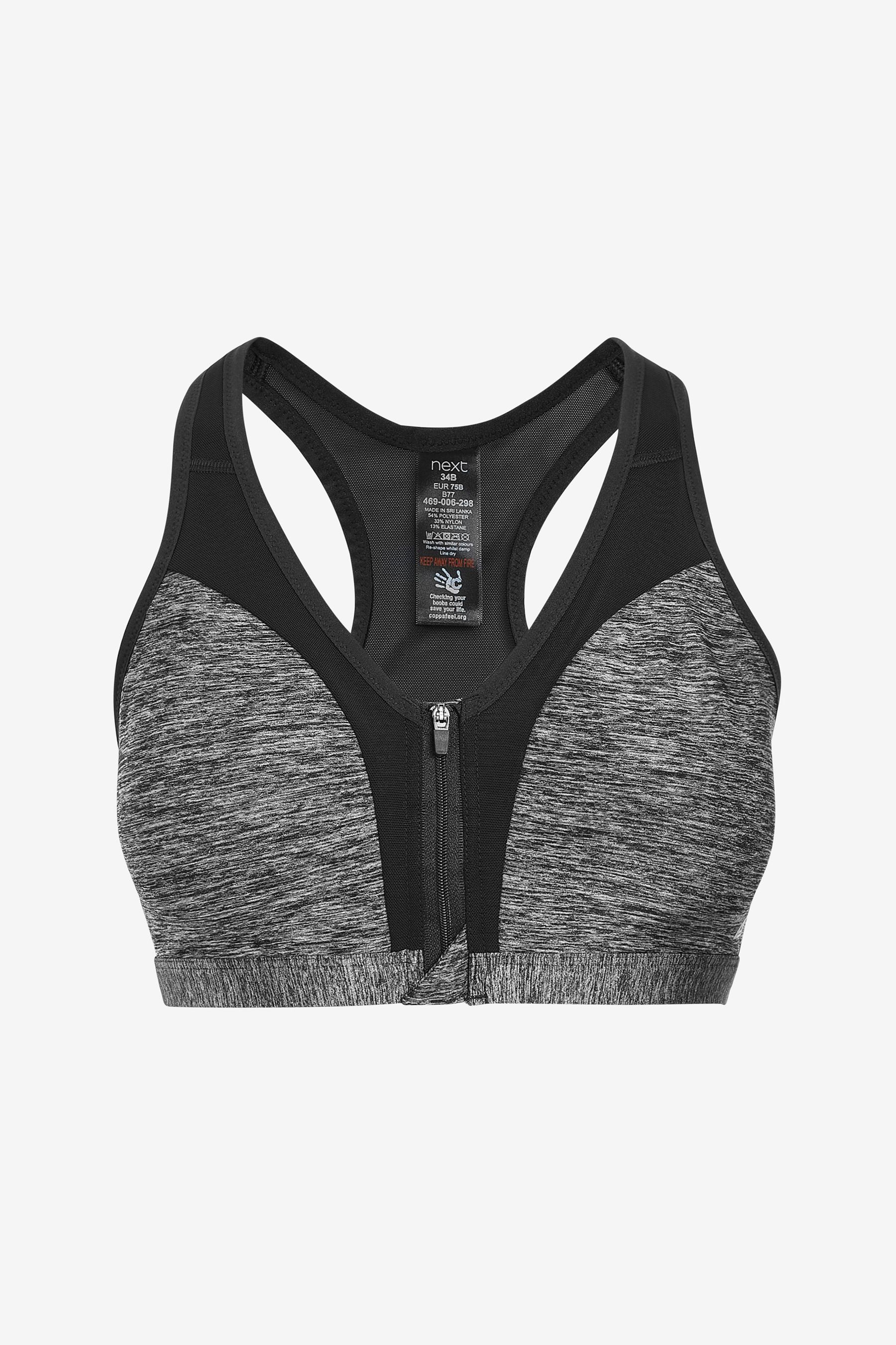 Next Active Sports High Impact Zip Front Bra