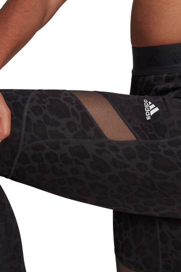 adidas Train All Over Black Leopard Print Leggings