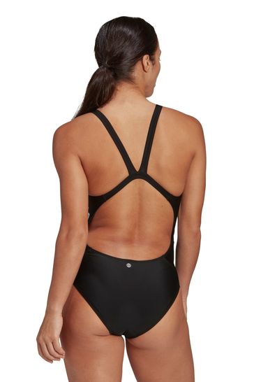 adidas 3 Stripe Mid Black Swimsuit