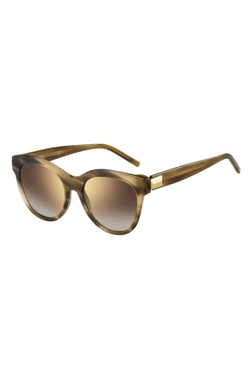 BOSS Brown Round Sunglasses