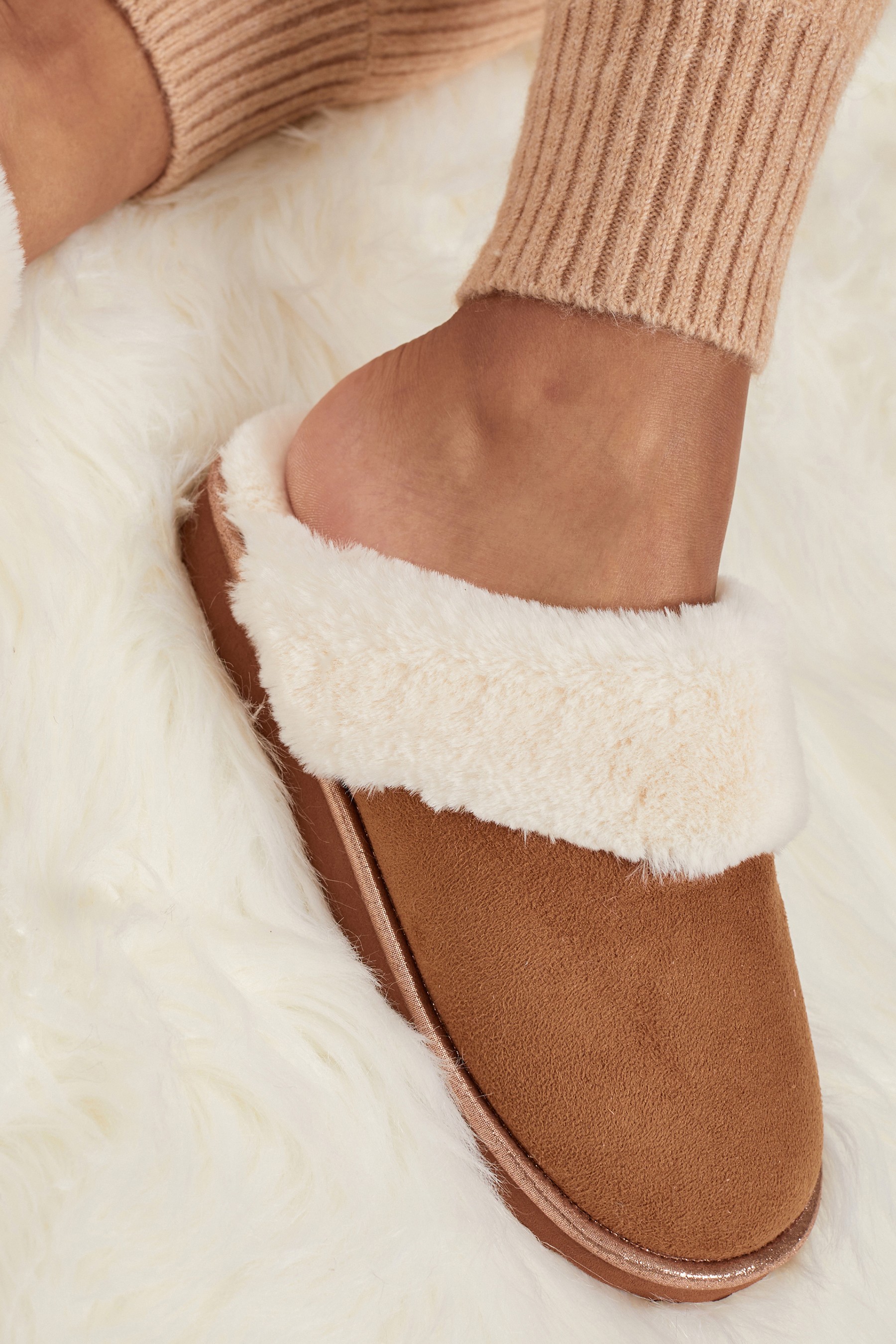 Lipsy Faux Fur Mule Slipper