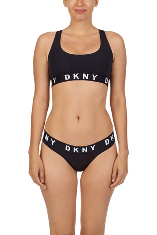 DKNY Black Logo Racerback Bralette