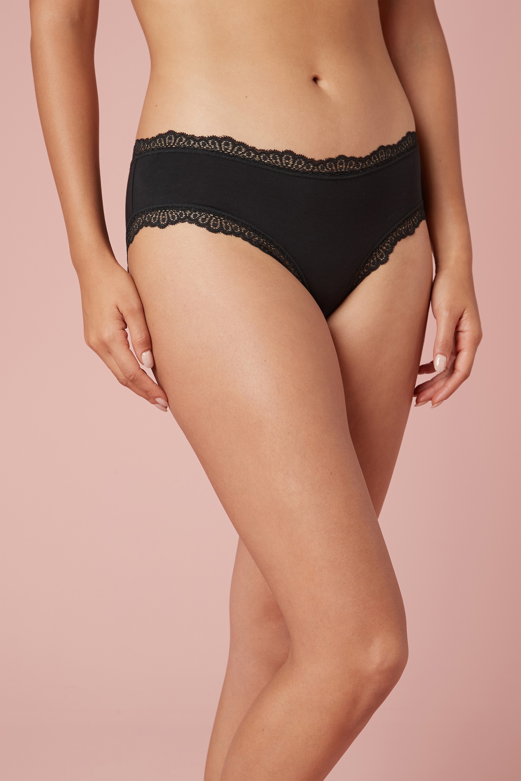 Modal And Lace Knickers 3 Pack Short