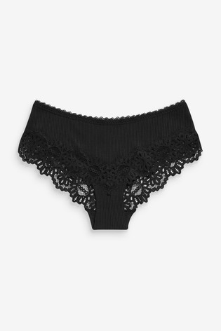 Lace Rib Knickers 3 Pack Short