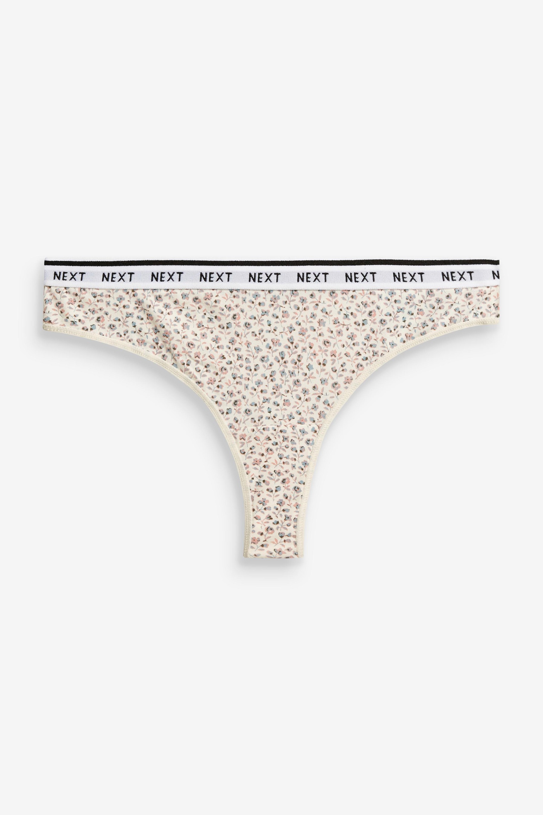 Cotton Rich Logo Knickers 4 Pack Thong