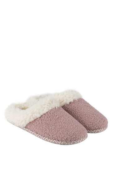 Totes Isotoner Ladies Swept Back Bobble Mule Slippers