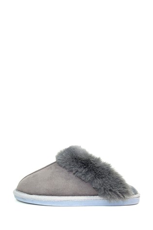 Lunar Grey Ladies Mule Slippers