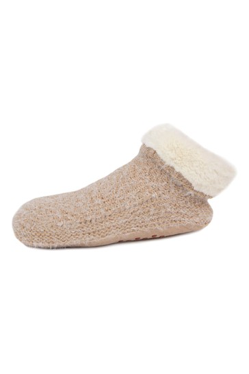 Totes Ladies Knitted Textured Bootie Slippers