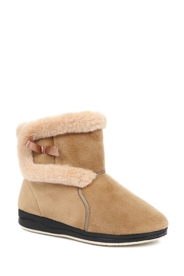 Pavers Nude Wide Fit Slipper Boots