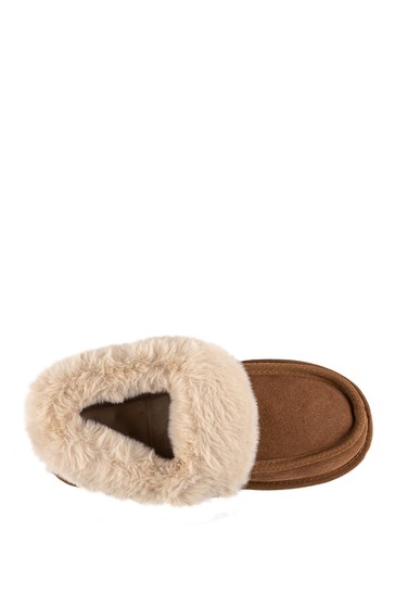 Totes Isotoner Ladies Real Suede moccasin Bootie