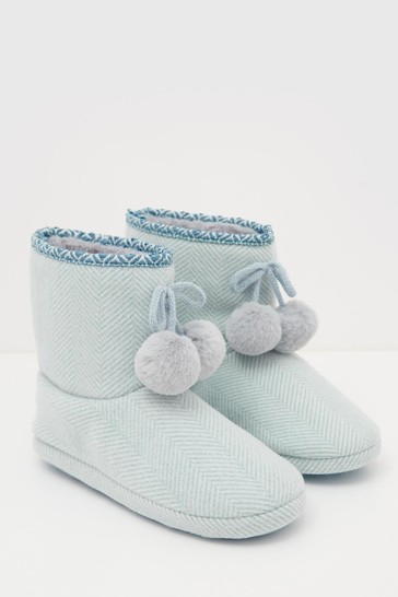 White Stuff Denim Herringbone Bootie