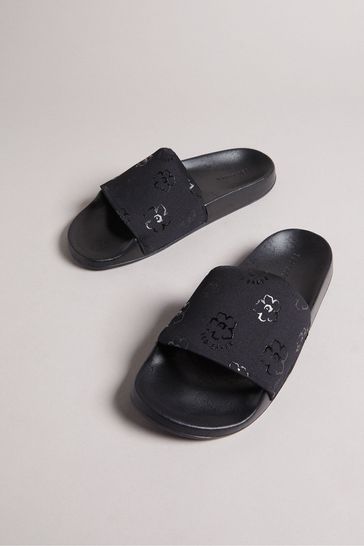 Ted Baker Black Magnolia Flower Sliders